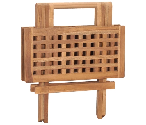 Set comedor de jardín plegable 3 piezas madera de teca cojines