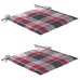 Set de bistró 3 piezas madera de teca y cojines a cuadros rojos