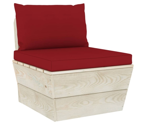 Muebles de jardín de palés 6 piezas y cojines madera de abeto