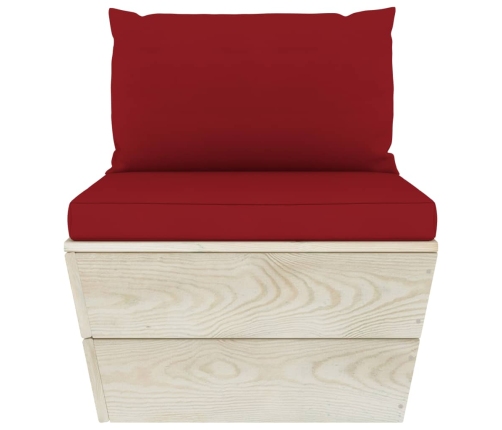 Muebles de jardín de palés 6 piezas y cojines madera de abeto