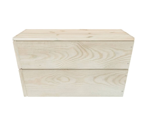 Muebles de jardín de palés 6 piezas y cojines madera de abeto