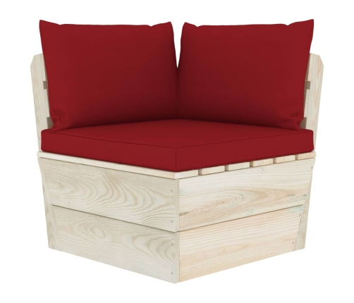 Muebles de jardín de palés 6 piezas y cojines madera de abeto