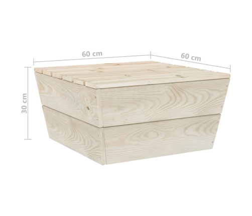 Muebles de jardín de palets 6 piezas y cojines madera de abeto