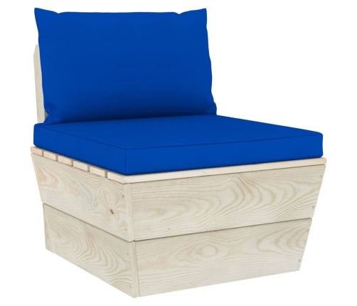 Muebles de jardín de palets 6 piezas y cojines madera de abeto