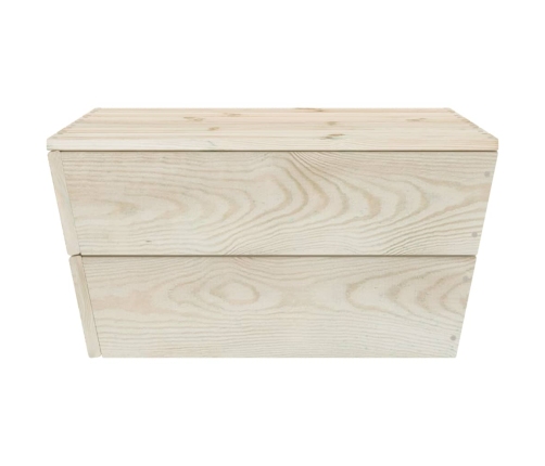 Muebles de jardín de palets 6 piezas y cojines madera de abeto