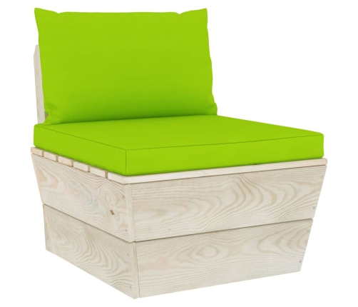 Muebles de jardín de palets 6 piezas y cojines madera de abeto