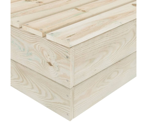 Muebles de jardín de palets 6 piezas y cojines madera de abeto