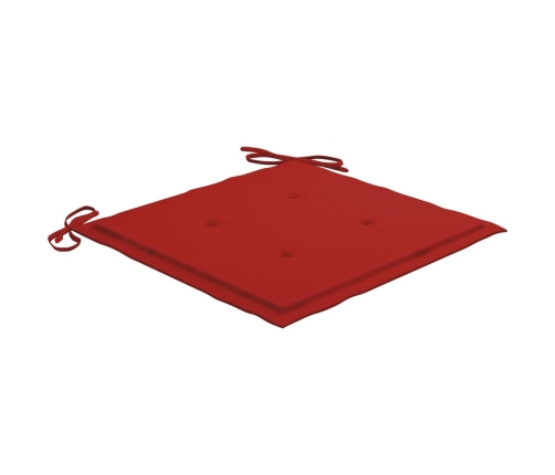 Set de comedor exterior plegable 5 piezas con cojines bambú