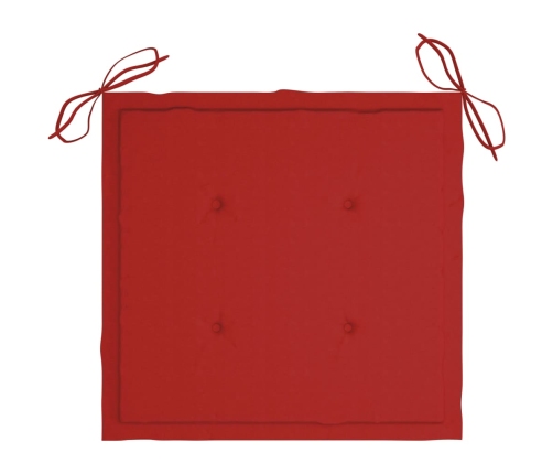 Set de comedor exterior plegable 5 piezas con cojines bambú
