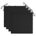 Set de comedor exterior plegable 5 piezas con cojines bambú