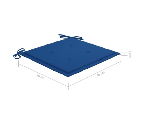 Set de comedor exterior plegable 5 piezas con cojines bambú