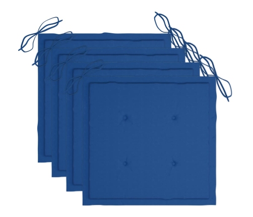 Set de comedor exterior plegable 5 piezas con cojines bambú