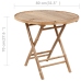 Set de comedor de jardín plegable con cojines 5 piezas bambú