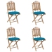 Set de comedor de jardín plegable con cojines 5 piezas bambú