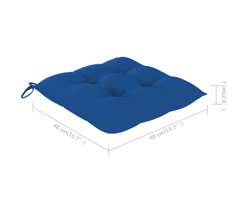 Set de comedor de jardín plegable 5 piezas con cojines bambú