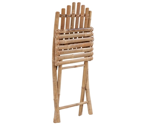 Set de comedor de jardín plegable 5 piezas con cojines bambú
