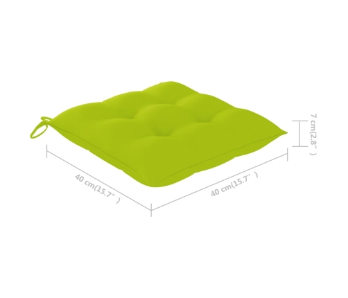 Set de comedor de jardín plegable 5 piezas con cojines bambú