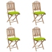 Set de comedor de jardín plegable 5 piezas con cojines bambú