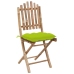 Set de comedor de jardín plegable 5 piezas con cojines bambú