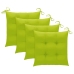 Set de comedor de jardín plegable 5 piezas con cojines bambú