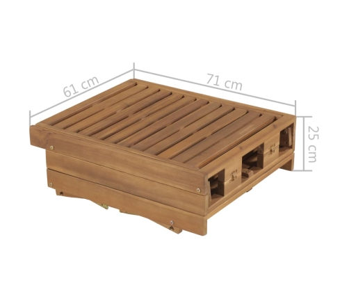 vidaXL Tumbona plegable con cojín madera maciza de acacia