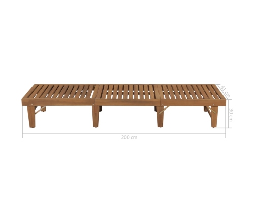 vidaXL Tumbona plegable con cojín madera maciza de acacia