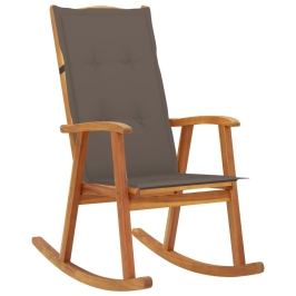 Silla mecedora con cojines madera maciza de acacia