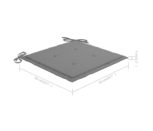 Sillas comedor de jardín y cojines 2 uds madera maciza acacia