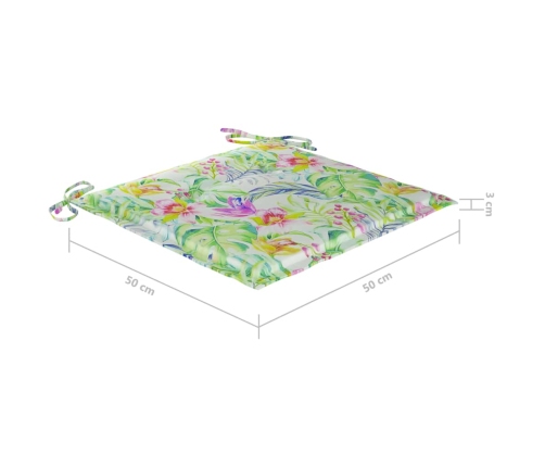 Sillas comedor de jardín 3 uds madera maciza acacia y cojines