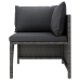 Set de muebles de jardín 5 pzas y cojines ratán sintético gris