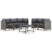 Set de muebles de jardín 6 pzas y cojines ratán sintético gris