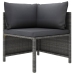 Set de muebles de jardín 6 pzas y cojines ratán sintético gris