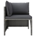 Set de muebles de jardín 6 pzas y cojines ratán sintético gris