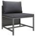 Set de muebles de jardín 6 pzas y cojines ratán sintético gris