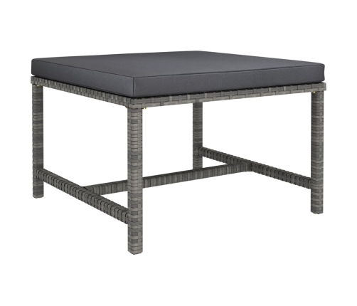 Set de muebles de jardín 6 pzas y cojines ratán sintético gris