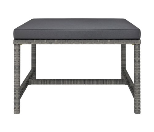 Set de muebles de jardín 6 pzas y cojines ratán sintético gris