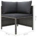 Set de muebles de jardín 6 pzas y cojines ratán sintético gris