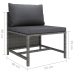 Set de muebles de jardín 6 pzas y cojines ratán sintético gris