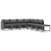 Set de muebles de jardín 7 pzas y cojines ratán sintético gris