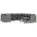 Set de muebles de jardín 9 pzas y cojines ratán sintético gris