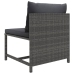 Set de muebles de jardín 9 pzas y cojines ratán sintético gris