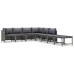 Set de muebles de jardín 8 pzas y cojines ratán sintético gris
