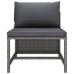 Set de muebles de jardín 9 pzas y cojines ratán sintético gris