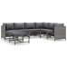 Set de muebles de jardín 8 pzas y cojines ratán sintético gris