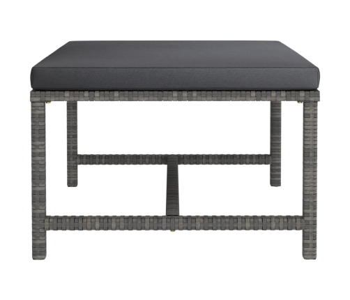 Set de muebles de jardín 8 pzas y cojines ratán sintético gris