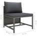 Set de muebles de jardín 8 pzas y cojines ratán sintético gris