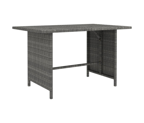 Set de muebles de jardín 9 pzas y cojines ratán sintético gris