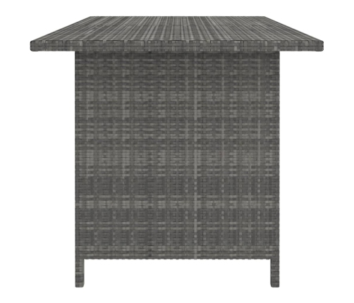 Set de muebles de jardín 9 pzas y cojines ratán sintético gris