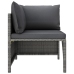 Set de muebles de jardín 9 pzas y cojines ratán sintético gris