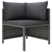 Set de muebles de jardín 9 pzas y cojines ratán sintético gris